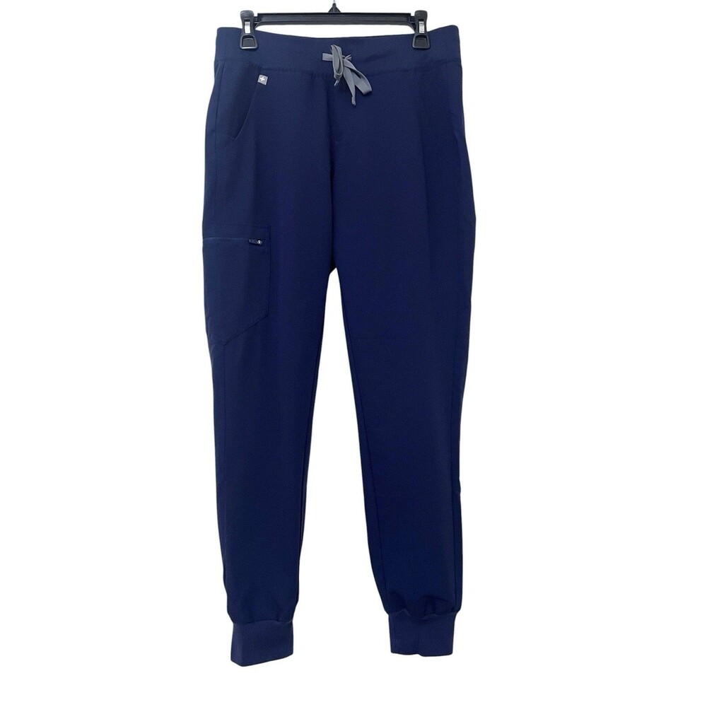 FIGS Navy Blue Zamora Jogger Scrub Pants Drawstring Zip Pocket Medical Dental S